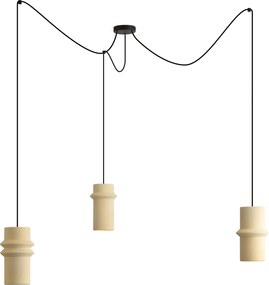 Lampada a sospensione retrò beige a 3 luci - Monti
