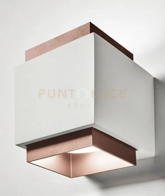 Syme applique da parete 2 luci attacco gx53 quadrata rame in gesso ...