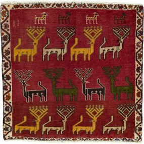 Shiraz Tappeto persiano 60 x 60 Rosso (Iran) Annodato A Mano