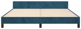 Giroletto con testiera blu scuro 180x200 cm in velluto