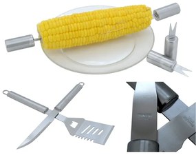 Utensili per grigliate in acciaio inox con valigetta 30 pz