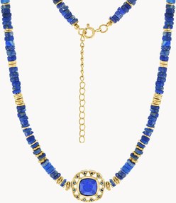 Collana placcata in oro con lapislazzuli Neo