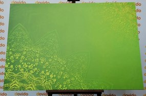 Stampa su tela – Elementi moderni di Mandala in sfumature di verde