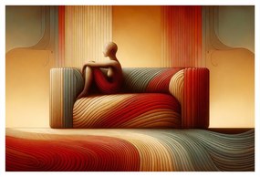 Quadro su tela – Linee astratte in toni caldi