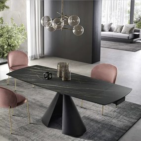 Tavolo da cucina allungabile 200 cm piano grčs porcellanato Nero OSTUNI