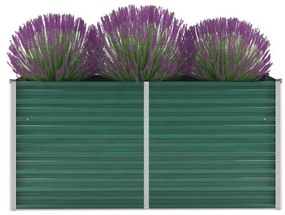 Letto Rialzato Giardino İn Acciaio Zincato 160x40x77 Cm Verde /