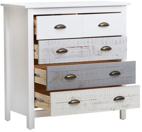 Cassettiera bianca e grigia con 4 cassetti , 79 x 80 cm Romantica - Marckeric