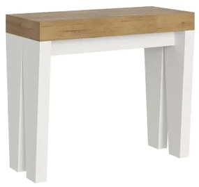 Consolle allungabile 90x40/196 cm Spimbo Mix Small piano Quercia Natura - struttura Bianco Frassino