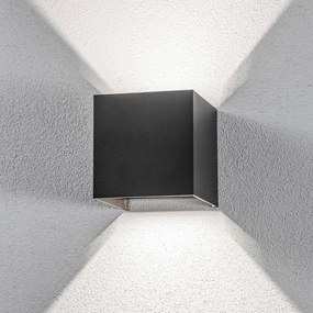 Applique da esterni a LED Nivar Lindby, Nero, Metallo, Moderno, Applique LED da esterni