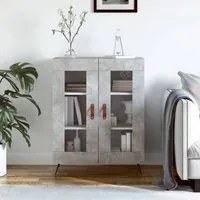 Credenza Grigio Cemento 69,5x34x90 cm in Legno Multistrato 827760