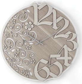 Orologio rotondo da parete NATURE2 in legno laminato D30 cm BRC