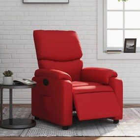 Poltrona Reclinabile Elettrica Rossa İn Similpelle /