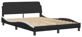 Letto con materasso nero e bianco 120x200 cm in similpelle