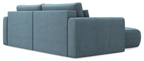 Divano angolare azzurro allungabile/con contenitore (con penisola a sinistra/con chaise lounge) Kapua – Makamii