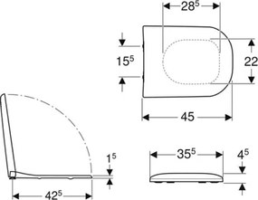 Geberit 500.235.01.1 - Sedile per WC Smyle in Duroplast, bianco