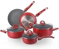 Batteria 8 pentole rosse Tognana Gran Cucina Rock in red