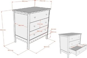Cassettiera per bambini beige con fasciatoio 89x90x55 cm Swingo – Vipack