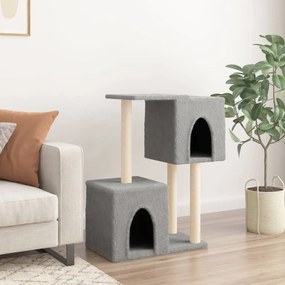 Albero per gatti con tiragraffi in sisal grigio chiaro 86 cm