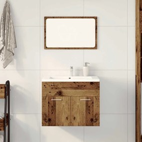 Set Mobili Da Bagno 2 Pz Legno Antico İn Legno Multistrato /