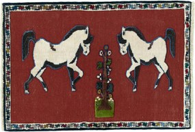 Gabbeh Tappeto 120x80 Rosso (Iran) Annodato A Mano