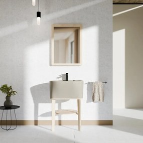 Mobile bagno con lavabo L 50 x H 57 x P 41.5 cm frassino naturale e matera per vasca centrale Tina