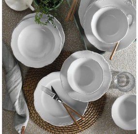 Servizio da tavola 18 pezzi, porcellana bianca