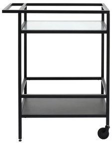 Tavolo da portata in vetro su ruote 42x70 cm Bronco - Unique Furniture