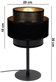 Lampada da tavolo NESS 1xE27/60W/230V nero