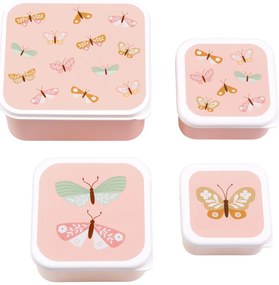 A Little Lovely Company - set di quattro scatole merenda - farfalle