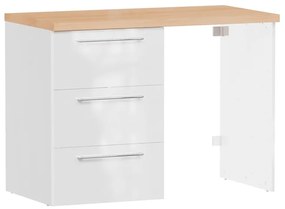 Mobile sottolavabo e lavabo Remix bianco e rovere naturale in truciolare L 122.6 x H 87.5 x P 60 cm 3 cassetti, top incluso