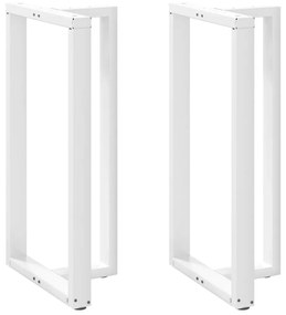 Gambe Tavolo Bar A Forma T 2pz Bianco 60x35x(110-111)cm Acciaio /
