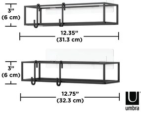 Mensola da bagno autoportante in acciaio nero Cubiko - Umbra
