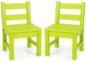 Costway 2 sedie per bambini con schienale per impieghi gravosi, Sedie all'aperto resistente alle intemperie Verde