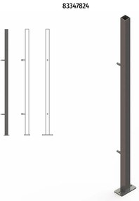 Palo partenza per recinzione Luxury in ferro finitura verniciato Nero H 110 cm x L 4 cm x P 4 cm