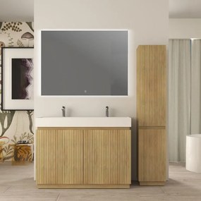 Mobile da bagno sottolavabo Cortina L120 X P45 X H 79cm, cannettato, rovere tabacco