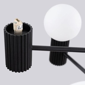 Lampadario nero con paralume in vetro Orbital – Sollux