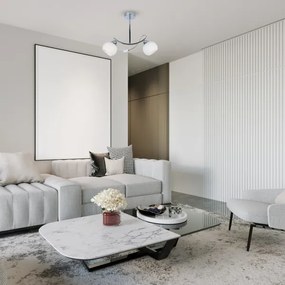 Lampadario a sospensione con supporto rigido CONNOR 2xE27/15W/230V cromo lucido/bianco