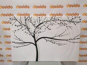 Stampa su tela – Albero moderno in bianco e nero su sfondo astratto