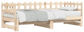 Dormeuse estraibile 2x(90x190) cm legno massello di pino