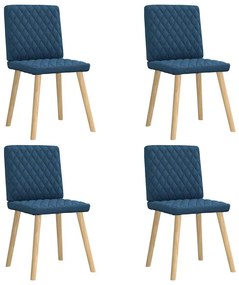Sedie Da Pranzo 4 Pz Blu İn Tessuto /