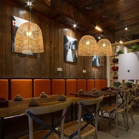 Immax 08262L - Lampadario a sospensione con filo PELO 1xE27/40W/230V diametro 40 cm rattan