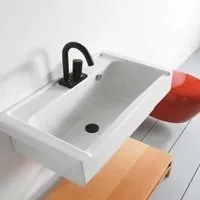 Lavabo sospeso in ceramica Xilon Lavarredo cm 75x50 colore bianco lucido Cod. 975