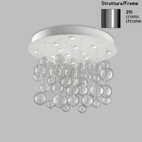 Plafoniera 12  luci base acciaio inox - 251.390 - Bolero - Metal Lux Ambra