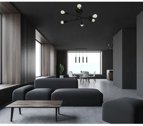 Lampadario a plafone LED CAMBRIDGE 6xE27/8W/230V nero