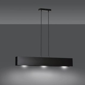 Lampadario Moderno 3 Luci Hachiman In Acciaio Nero