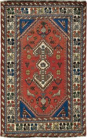 Shiraz Tappeto persiano 120x80 Rosso (Iran) Annodato A Mano