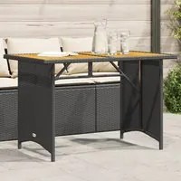 Tavolo da Giardino Piano in Legno Nero 110x68x70 cm Polyrattan 366355