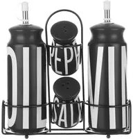 Set olio, aceto, sale e pepe ceramica nera Big is more