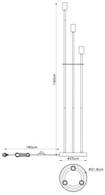 Globo 54008-3S - Lampada da terra MARTHA 3xE27/60W/230V
