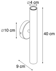 Lampada da parete vintage oro 2 luci - Tubi